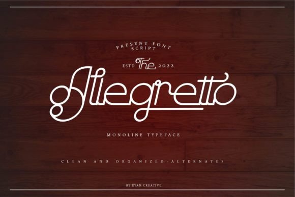 Allegretto Typeface: A Clean Script for Branding