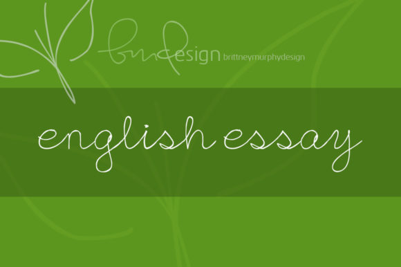 English Essay: A Refined Script Typeface for Editorial Design